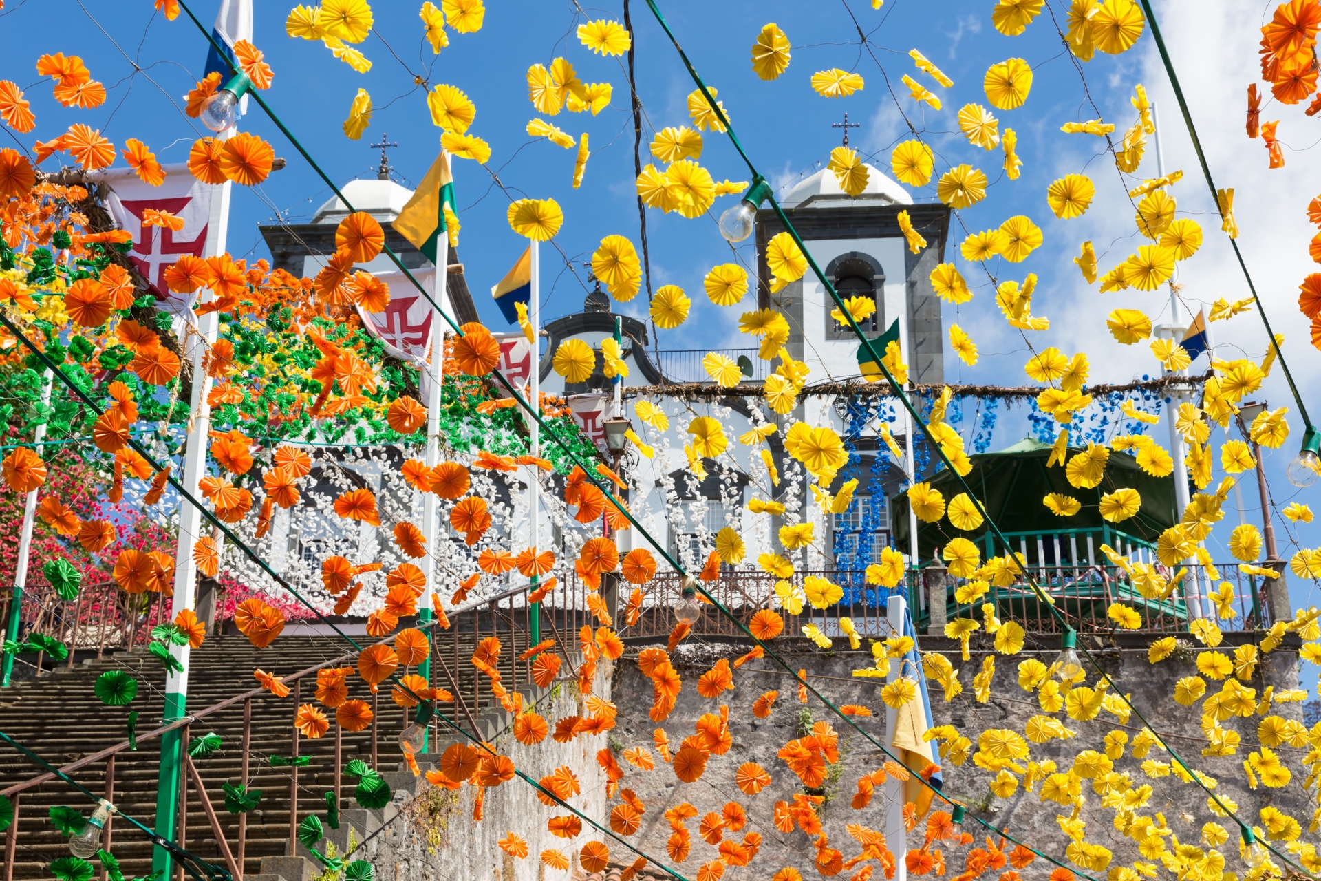 Cathédrale de Funchal à l'occasion de la fête des fleurs